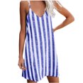 thumbnail image 1 of EQWLJWE Longue Robe pour Femmes Mode Femmes Décontractée à Rayures Sans Manches à Col Rond Robe Caraco Mini pour Dames, 1 of 4