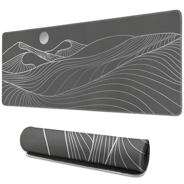 "Large 31.5x11.8 Inch Extended Gaming Mouse Pad: Mountain Inspired, Stitched Edges & Stable Rubber Base for Gaming & Office Work Efficiency"
