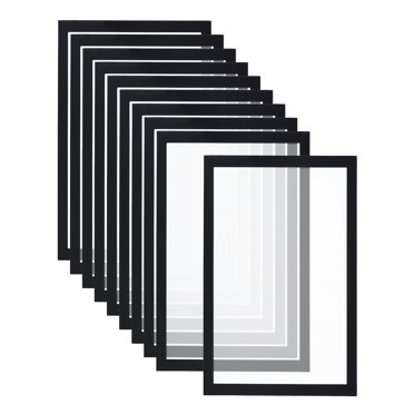 Unique Bargains Magnetic Sign Holder 8.5 x 11, 10 Pack Magnetic Display Frame A4 Magnetic Picture Frame for Refrigerator, Black