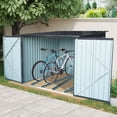 thumbnail image 3 of Noble House Remise de Rangement Extérieure en Acier pour Bicyclette avec Toit Incliné et Évent, 4 Pistes Cyclables, Résistante aux Intempéries, Noire, 3 of 9