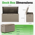 thumbnail image 4 of Homall 100-Gallon Outdoor Resin Deck Box for All-Weather Use Lockable Waterproof Storage Solution with Cushion Storage，Light Brown, 4 of 7