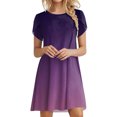 thumbnail image 2 of Jusqu'à 65 % de Réduction! Robes de Mode d'Été pour Femmes 2024 Grande Taille Décontractée Col Rond Manches Imprimé Floral avec Poche Robe Ample Longueur Genou, 2 of 4