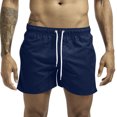 thumbnail image 1 of Plebaso Men's Beach Shorts Lightweight Casual Shorts Solid Color Drawstring Summer Shorts with Pockets, 1 of 5