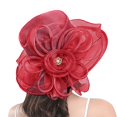 thumbnail image 1 of Women's Floral Mesh Hat Sunshade Beach Hat Sun Block Hat, 1 of 4