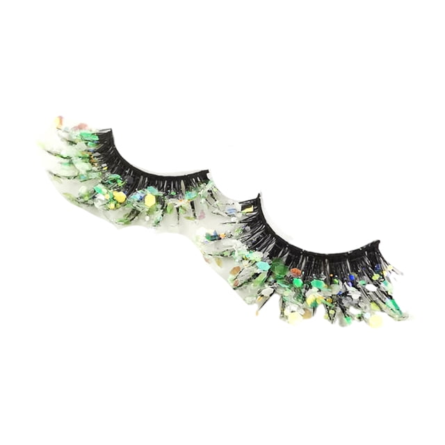 Decodeary 2piece Holiday Look With Glittery Eyelashes With Sequins Professional Q-09