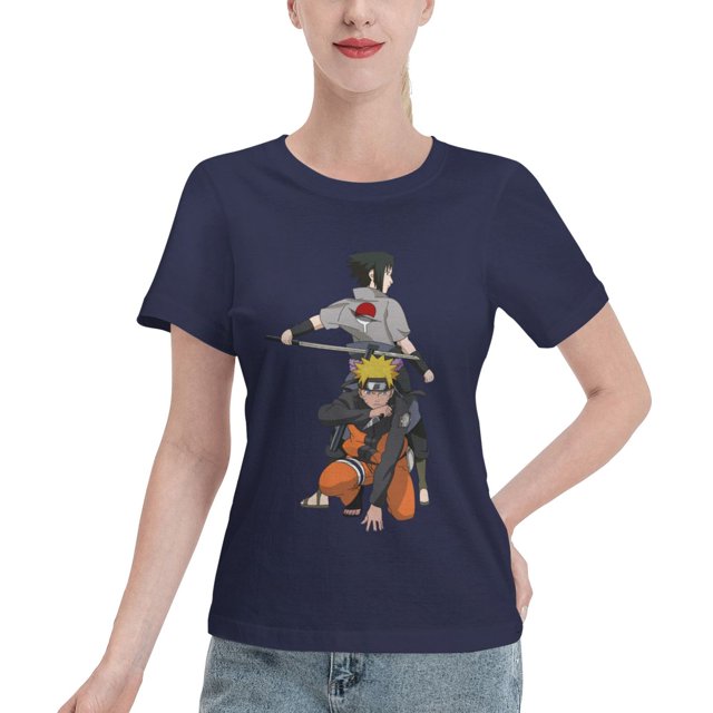 T-Shirt Basique à Manches Courtes pour Femmes Naruto Naruto Sasuke