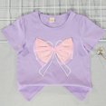 thumbnail image 3 of Cathalem Chemises pour Filles Manches Courtes Col Rond Tee Manches Courtes Ajusté Chandail T-Shirt, Violet 100, 3 of 3