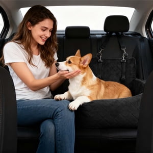 Seat Up To 35lbs with Convenient Storage Pocket and Detachable Washable Seat for Inside Car Travel