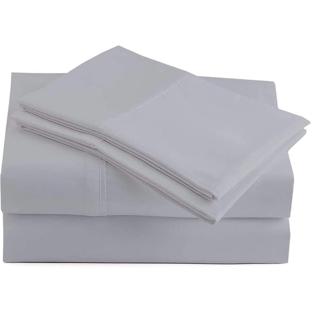 400 Thread Count 4 Piece Quality Sheet Set Deep Pocket 18 Inch 100% Egyptian Cotton Solid Pattern with 2 Side Pockets