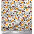 thumbnail image 1 of Soimoi Rayon Fabric Leaves & Reindeer Animal Print Fabric by Yard 56 Inch Wide, 1 of 3