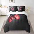 thumbnail image 2 of YST Boxing 7 Pcs Comforter Set King Sports Game Theme Sheet Set Bed In A Bag For Boys Men Adults Competitive Boxing Gloves Pattern Grey Red Down Comforter, 2 of 5