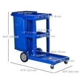 thumbnail image 3 of HOMCOM Commercial Janitorial Cart, Professional Cleaning Trolley, Blue, 3 of 10