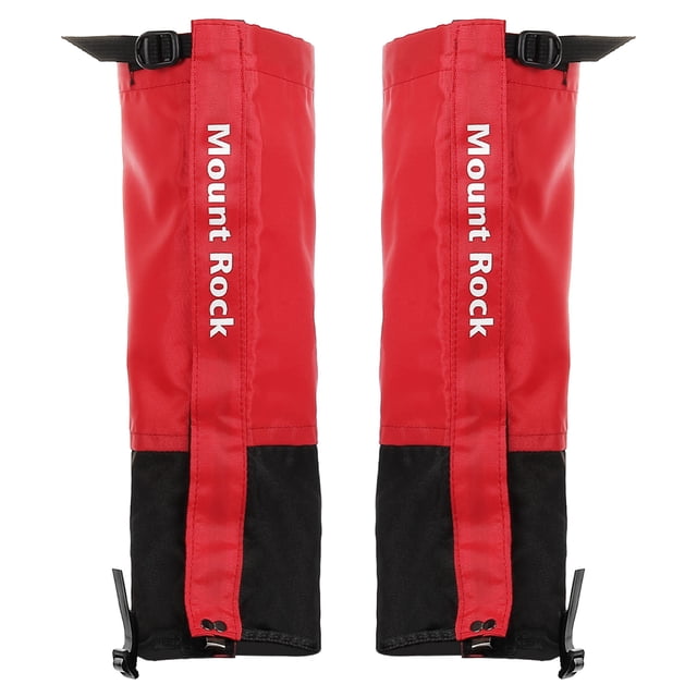 Unique Bargains Leg Gaiters, Waterproof Shoe Covers Adjustable Snow Boot Gaiter, Red, M
