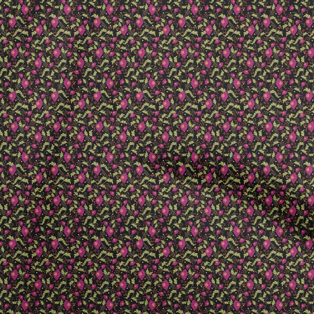 oneOone Polyester Spandex Black Fabric Asian Floral Sewing Craft Projects Fabric Prints By Yard 56 Inch Wide