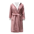 thumbnail image 4 of Hot ! TIMIFIS Women Hooded Plush Soft Robe Warm Fleece Bathrobe Warm Fleece Winter Robe, Long Soft Plush Cozy Spa, Resort & Hotel Bathrobe Bathrobe pring/Summer, 4 of 5