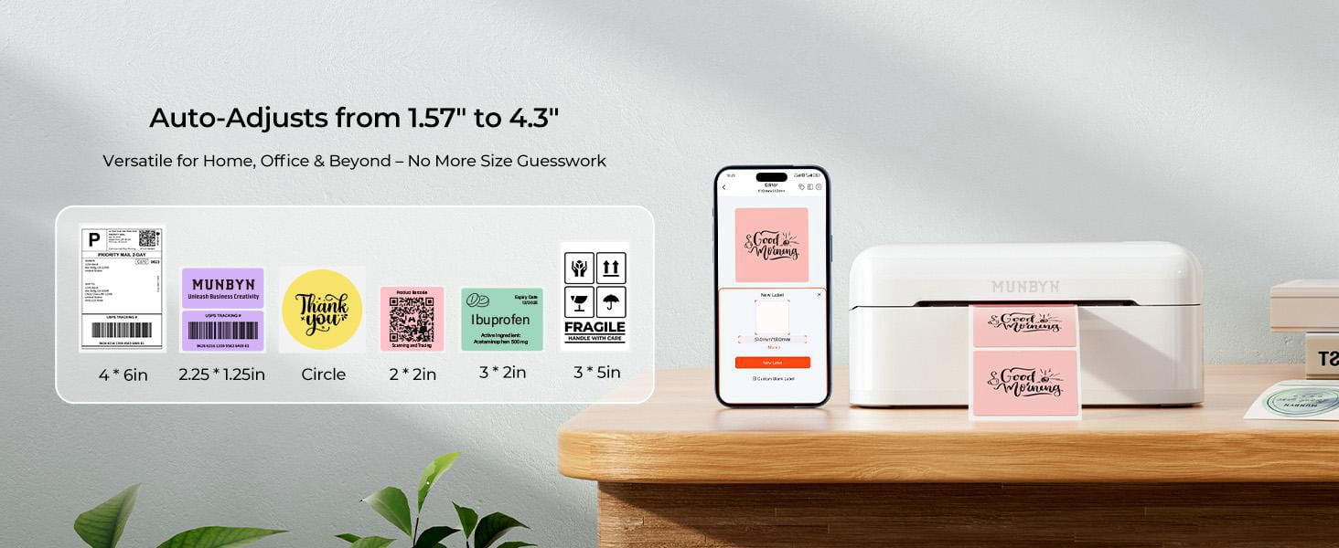 MUNBYN RealWriter 402 Bluetooth Thermal Label Printer