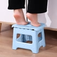 thumbnail image 4 of Folding Stool Plastic Space Saving Small Seat | Compact Lightweight Portable Step Stool for Home Office Outdoor | Multicolor | 22x18x19.5cm | Easy Fold & Storage, 4 of 6