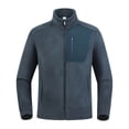 thumbnail image 4 of Lovzfmll Men's Polar Fleece Jacket, Solid Color Stand Collar, Long Sleeve Zip Front, Plush Lining, Fall Jackets for Men, Soft Thermal Jacket, 4 of 4