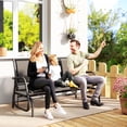 thumbnail image 2 of Outsunny Chaise Berçante d'Extérieur à 3 Places, Chaise Berçante de Patio, Noire, 2 of 10