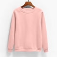 thumbnail image 1 of cllios Chandails en Molleton à Col Rond pour Femmes, Chemises à Manches Longues Surdimensionnées, Blouses Basiques Couleur Solique, Chandail Léger Automne 2024, Tunique Décontractée, Chandail d'Entraînement Preppy, 1 of 5