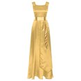 thumbnail image 3 of Sxiwei Robe Maxi Ample Longueur Cheville pour Femme, Tunique Superposée de Danse de Louange, Robe de Culte Liturgique Jaune 3TG, 3 of 7