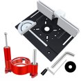 thumbnail image 1 of TFixol Adjustable Height Aluminum Alloy Router Table Set with Lifting Base, Insert Plate, Push Plate, and Angle Gauge - Black, 4-Piece Kit (240x200x5mm), 1 of 6