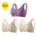 thumbnail image 2 of AherBiu 3pc Plus Size Bras for Women Front Closure Full Coverage Comfort Bralettes Push up Wireless Lingerie, 2 of 5