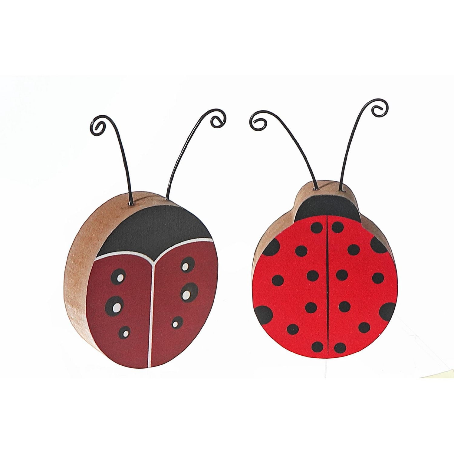 IH Casa Decor Wooden Ladybug Figurine Asstd - Ensemble De 2
