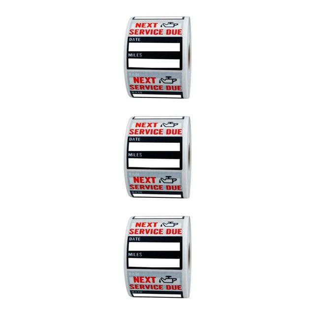 serony Convenient Oil Change Service Reminder Stickers Low-Tack 2x2 Window Maintenance Type1 3Set