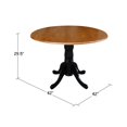 thumbnail image 3 of International Concepts 42" Solid Wood Dual Drop Leaf Dining Table - Black/Cherry, 3 of 10