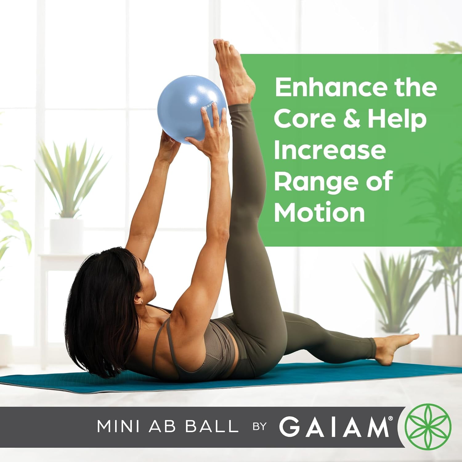 Gaiam 8” Mini Ab Ball (Clear Sky Blue), All Fitness Levels