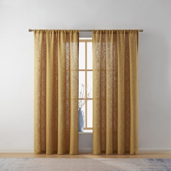 Better Homes & Gardens Panneau de Rideau Filtrant la Lumière Tissé Flammé, 132 x 213 cm