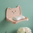 thumbnail image 2 of Lovely Small Bear Soap Box Wall Mounted Toilet Soap Rack No Water Accumulation and Drainage Soap Box Detachable Structure, 2 of 6