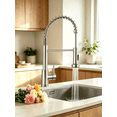thumbnail image 4 of APPASO Brushed Nickel Commercial Kitchen Faucet with Pull Down Sprayer, Stainless Steel Single Handle Spring Kitchen Sink Faucet, 2 Spray Modes, 360° Swivel Spout, 4 of 12