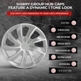 thumbnail image 3 of Wheel Cover Kit, 17 Inch Hubcaps Set of 4 Automotive Hub Caps with Universal Snap-On Retention Rings, 1-Tone ABS Plastic Silver Rim Covers for All Makes, Models (SG-5084-B-17), 3 of 7