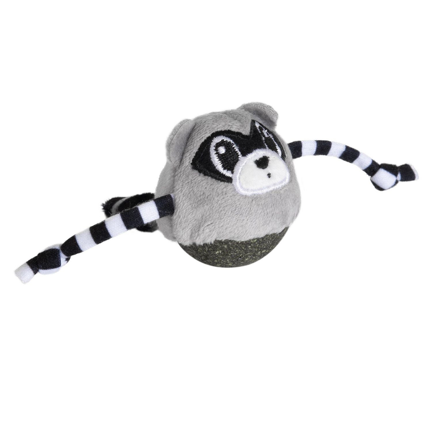 Quirky Kitty Rolly Raccoon Bobbler Herbe à Chat Compressée Jouet pour Chat Balle