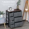 thumbnail image 4 of HOMCOM Commode pour Chambre avec 7 Tiroirs, Commode en Tissu, Gris Foncé, 4 of 10