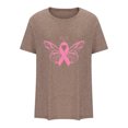 thumbnail image 4 of TIMIFIS Chandails de Sensibilisation au Cancer du Sein pour Femmes Été Ample Imprimé T-Shirt à Col Rond Manches Courtes Blouse Décontractée Automne/hiver, 4 of 5