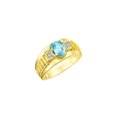 thumbnail image 3 of RYLOS Men's Rings Yellow Gold Plated Silver Rings Classic Designer Style 8X6MM Oval Gemstone & Diamond Ring Blue Topaz Birthstone Rings For Men Size 11, 3 of 7