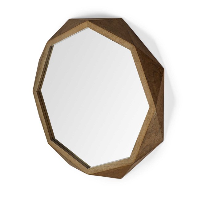 Miroir Mural Cadre en Bois Brun de 41 Po