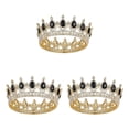 thumbnail image 4 of ZheElen Alloy Durable And Non-deforming Rhinestone For Wedding Or Cosplay Family Wedding Hair Crown Gold  + black 3Set, 4 of 6