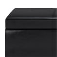 thumbnail image 2 of Simpli Home Avalon 44 Pouces Ottomane de Rangement à Dessus Relevable en Similicuir, Noir Minuit, 2 of 10