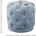 thumbnail image 4 of Meridian Furniture Harper Contemporary Velvet Ottoman/Stool in Sky Blue, 4 of 4