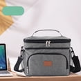 thumbnail image 4 of Insulated Leakproof Soft Cooler Bag, 36L Capacity, Portable Collapsible Tote for Lunch, Groceries, Camping, Road Trips, Gray, 29x24x22cm, 4 of 7