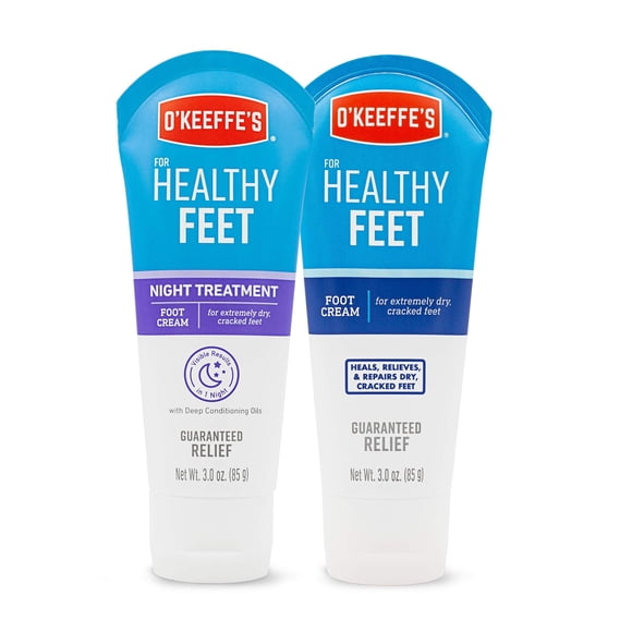 O'Keeffe's for Healthy Feet Foot Cream, 3 Ounce Tube and Night Treatment Foot Cream, 3 Ounce Tube