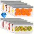 thumbnail image 1 of HLONK 10-Pack Reusable Leakproof Freezer Bags with Zipper Closure - Food-Safe Polyester Rectangular Storage Bags for Meat  Lunch  Travel  Fruits  Vegetables & Candy - Airtight Containers, 1 of 6