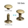 thumbnail image 3 of Unique Bargains 100 Sets Leather Rivets 9mm Double Cap Rivets 10mm Height Metal Studs Rivet, Bronze Tone, 3 of 5