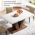 thumbnail image 5 of Tribesigns 47" Dining Table for 4, White Wood Kitchen Dinner Table for Dining Room, Brown, 5 of 5