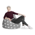 thumbnail image 2 of Gouchee Home Fluffy Stars Grey Faux Fur Bean Bag Chair – Soft Polyester with Polystyrene Bead Filling, Suitable for Adults and Teens, Lightweight & Cozy Seating for Bedroom, Living Room or Playroom, 2 of 7