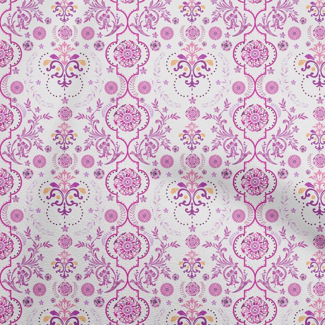 oneOone Rayon Purple Fabric Block Fabric For Sewing Printed Craft Fabric By The Yard 56 Inch Wide